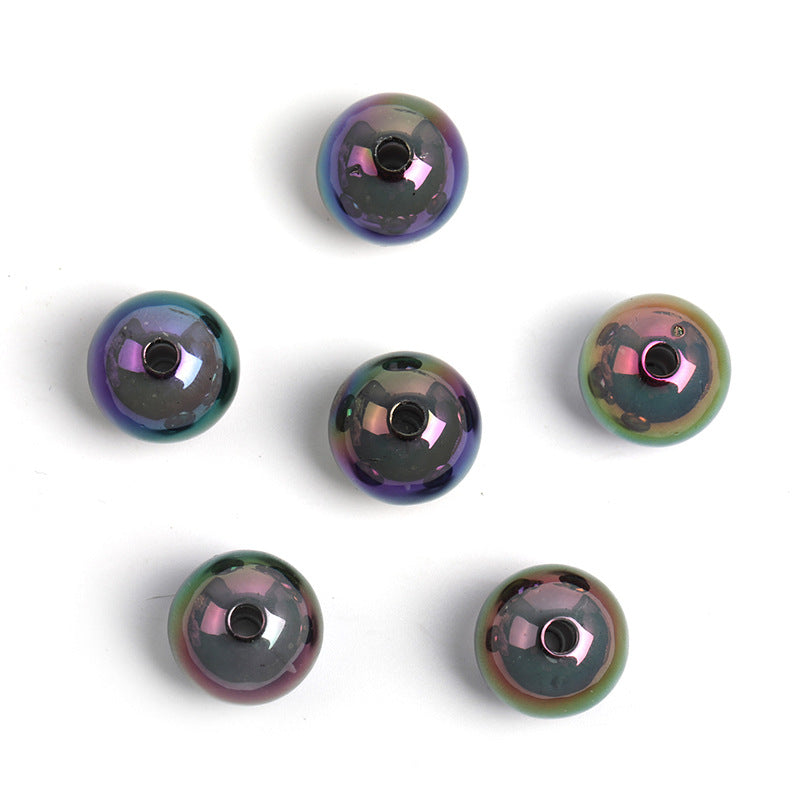 Transparent Round Acrylic Beads 16mm UV Plating Colored 100pcs 8