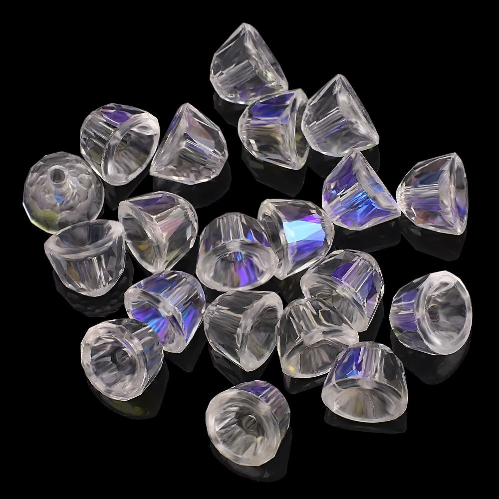 Bell Electroplated Glass Beads 8mm Sparkling Mixed Colors 50pcs 14