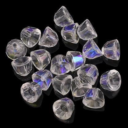Bell Electroplated Glass Beads 8mm Sparkling Mixed Colors 50pcs 14