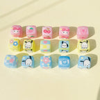 Printed Acrylic Square Beads 15mm Sanrio Pastel Colors 10pcs 2