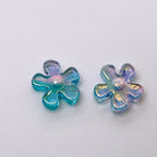 Plating Irregular Flower Acrylic Beads 26mm Transparent Pastel 100pcs 5