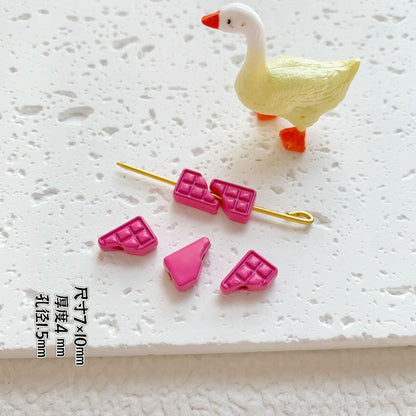 Round Metal Beads Baking Painted Smiling Chocolate Series 20pcs 12