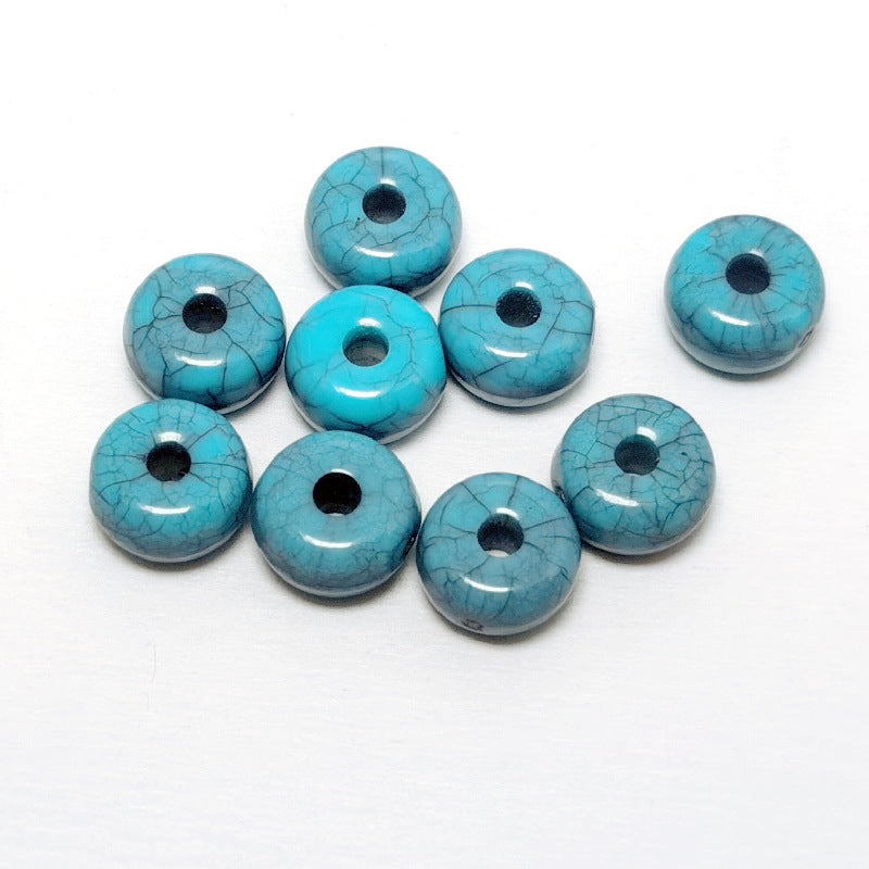Acrylic Round Spacer Beads 6mm Imitation Turquoise Crackle 100pcs 5