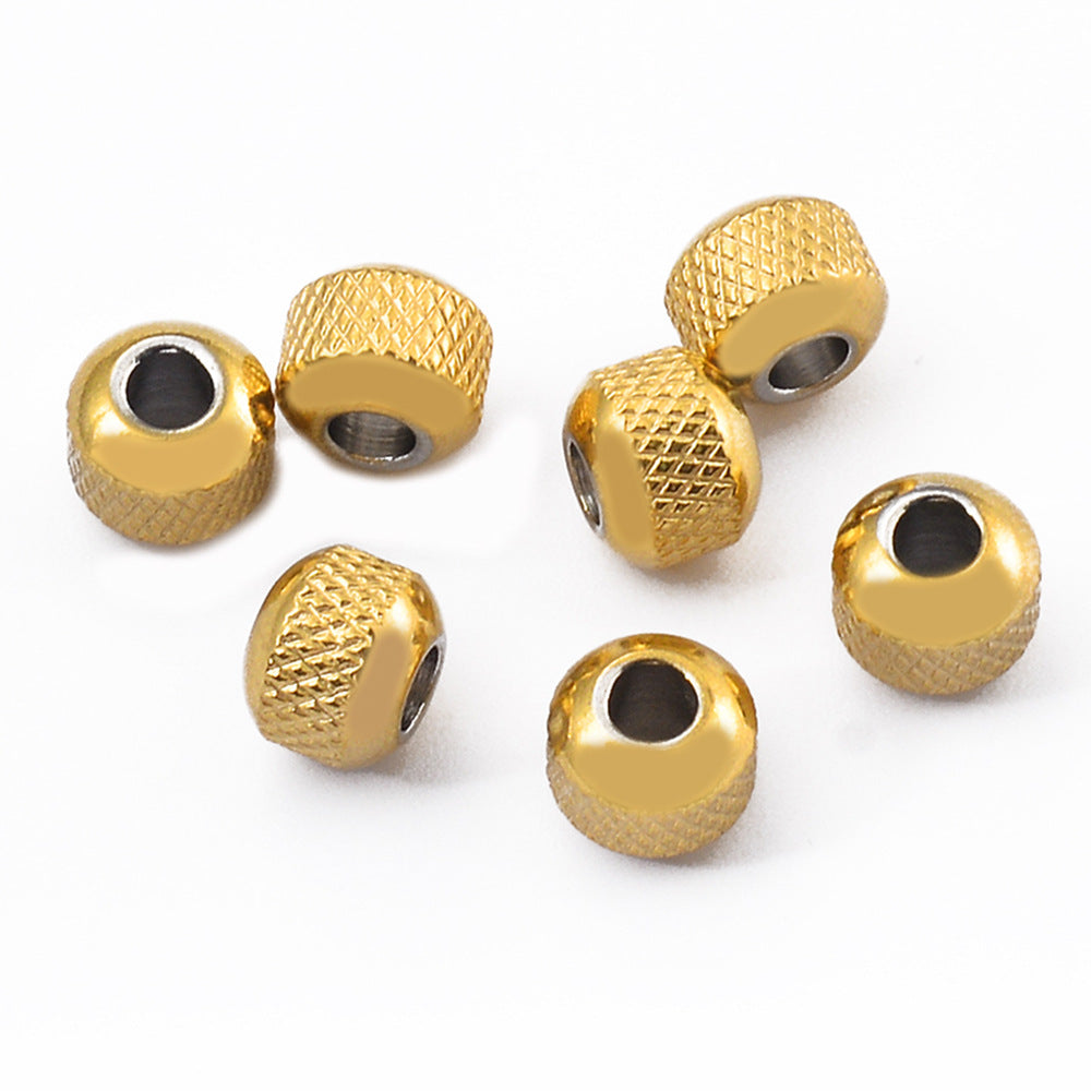 Stainless Steel Pineapple Metal Beads 4/6/8mm Textured Summer Style 50pcs