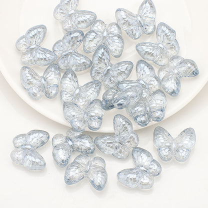 Plating Butterfly Glass Beads 17x10mm Iridescent Detailed Wings 10pcs 15