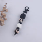 Leopard Silicone Beaded Keychain Colorful Animal Print Charm 6