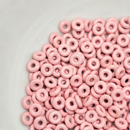 Alloy Donut Spacer Beads 5mm Baking Painted Solid Color 30pcs 12