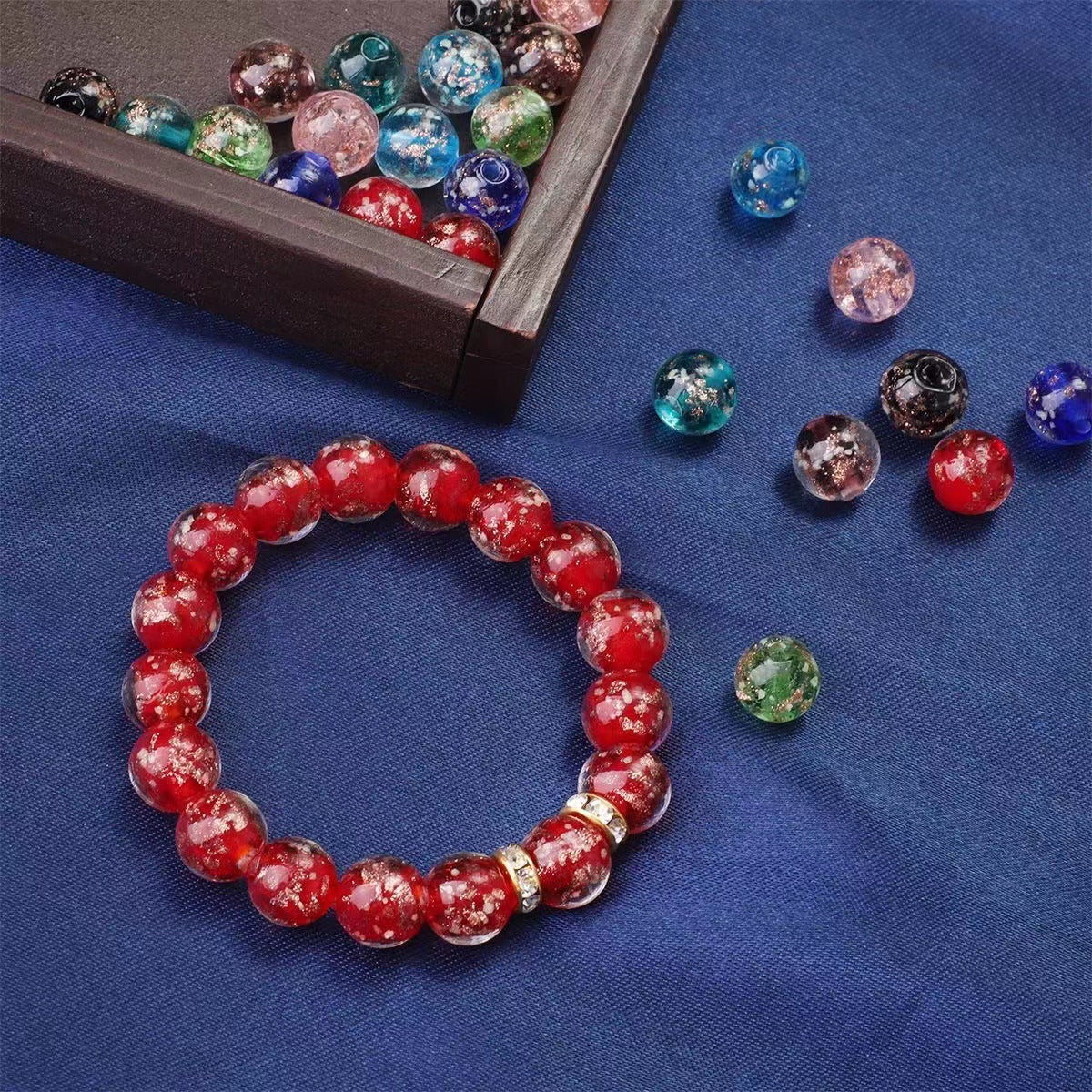 Glow in the Dark Round Glass Beads 8mm Transparent Colors 10pcs