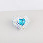 Rhinestone Heart Clay Beads 24mm White Sparkling Center 6pcs 6