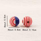 Round Clay Beads 8mm American Flag Design Polymer 100pcs 2
