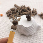 Silicone 3D Focal Beads Deer Sitting Pose 20pcs 5