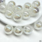 Shimmer Star Pattern Resin Round Beads 16mm Pink 10pcs 6