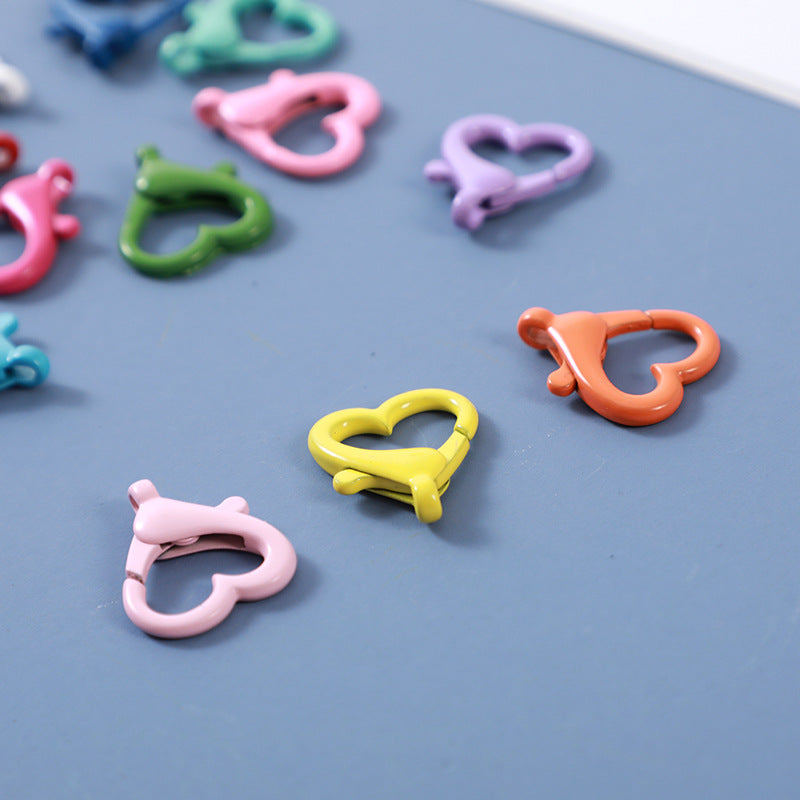 Spray Painted Alloy Heart Connector Clasps Metal Hardware 10pcs 2