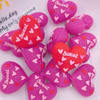 Silicone 3D Focal Beads Valentine Love Heart Raised Sweet Script 20pcs 3