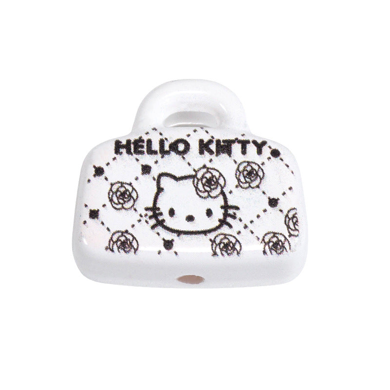 Painted Handbag Acrylic Beads 20/25mm Cartoon Pattern 10pcs 10