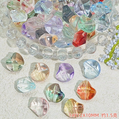 Irregular Moonstone Glass Beads 14mm Clear Pastel Mixed Colors 50pcs 17