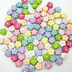 Flower Metal Beads 10mm Baking Painted Cream Two-Color Alloy 20pcs 6