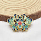 Fringed Iris Flower Metal Beads 28mm Cloisonne Enamel Zinc Alloy 10pcs 8