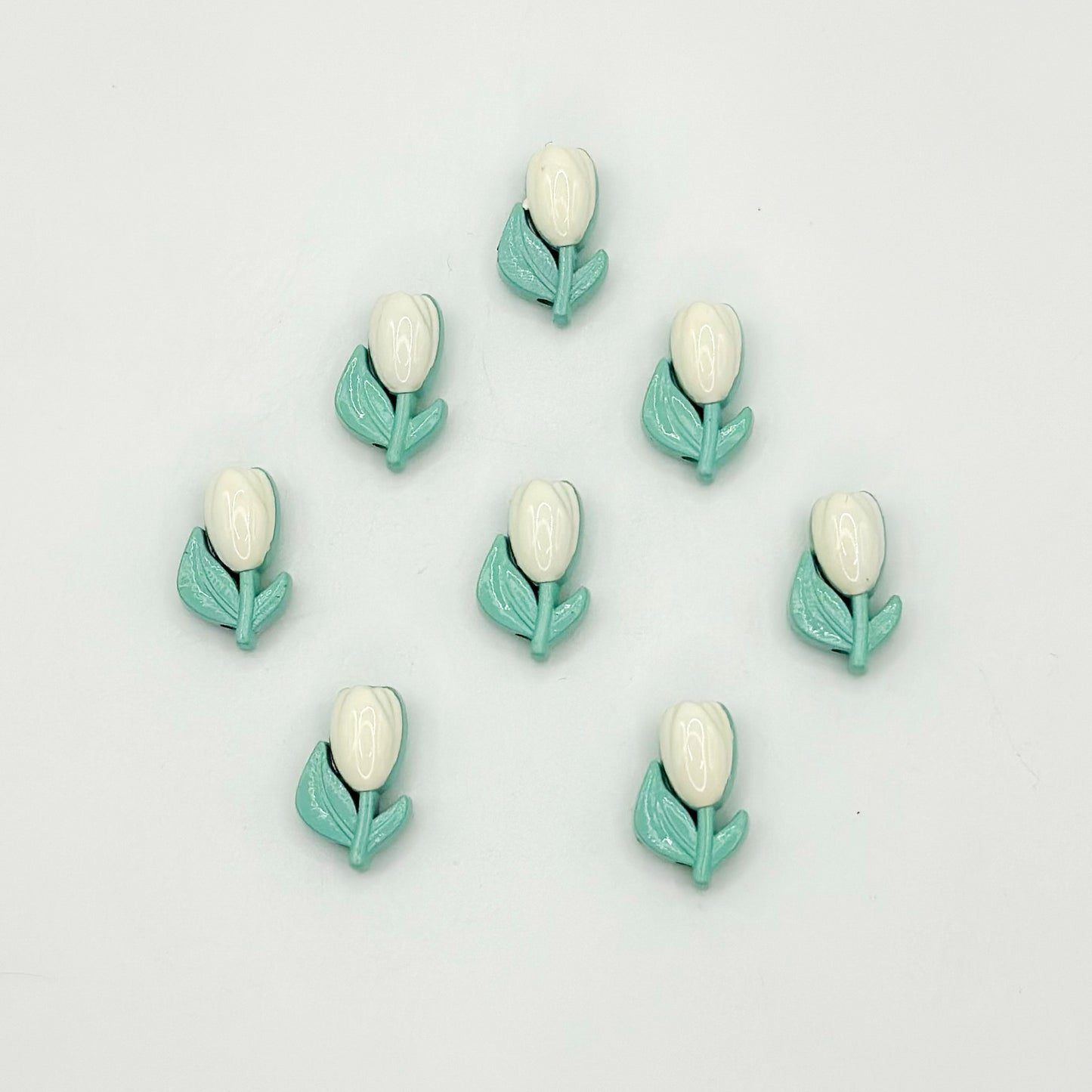 Tulip Metal Beads 14mm Two-Color Baking Painted Alloy 10pcs 14