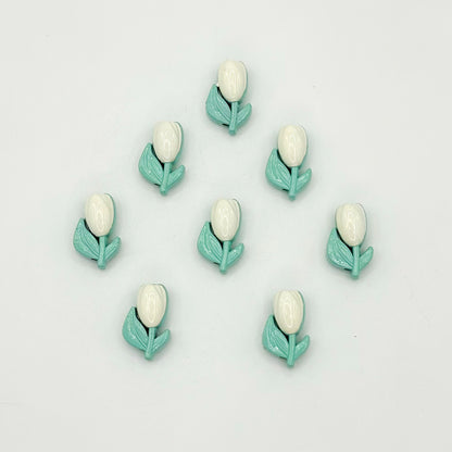 Tulip Metal Beads 14mm Two-Color Baking Painted Alloy 10pcs 14