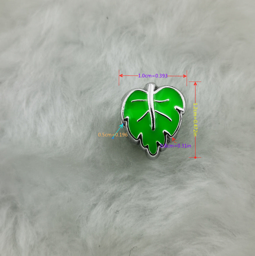 Leaf Enamel CCB Plastic Beads 12mm Colorful Mixed 50pcs 2