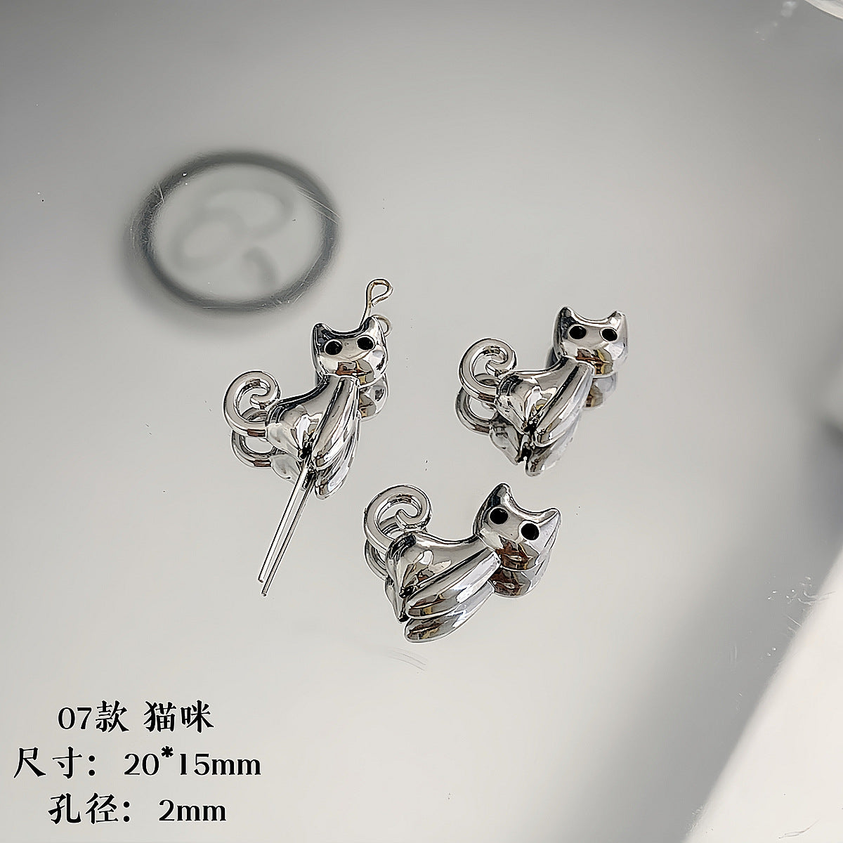 Cartoon Metal Beads Silver Pink Tone Playful Enamel 10pcs 9