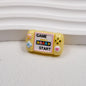 Printed Square Acrylic Beads 25mm Game Console Design 10pcs 10