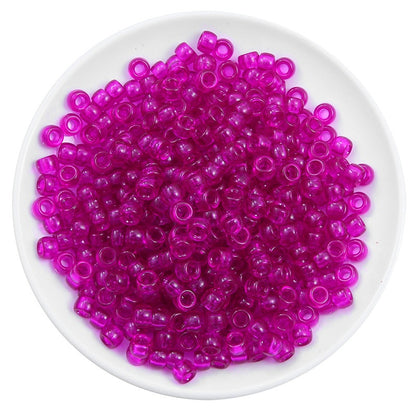 Transparent Acrylic Seed Beads 9mm Large Hole Colorful 100pcs 7