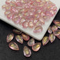 Czech Glass Beads Teardrop 8mm 14mm Glossy Purple Pink Iridescent 100pcs 15