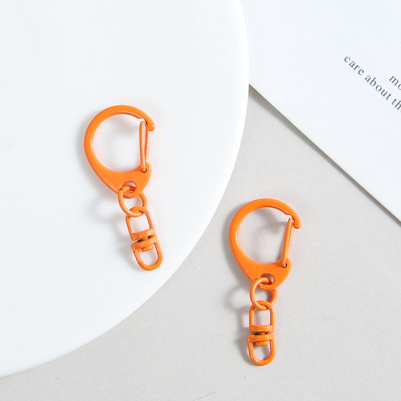 Zinc Alloy D Shaped Colorful Buckle Keychain Clasps 20pcs 38mm 10