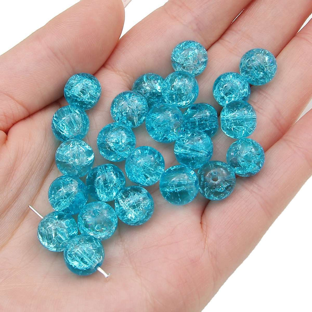 Crackle Round Glass Beads 10mm Assorted Colors 40pcs 38