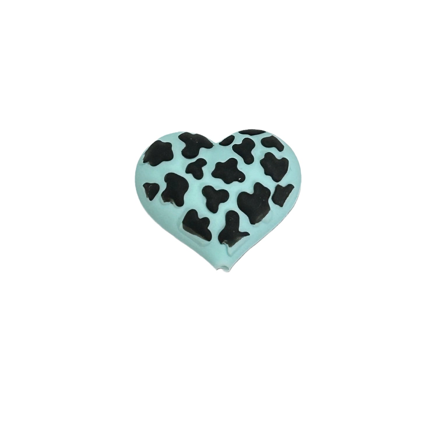 Silicone 3D Focal Beads Love Leopard Raised Heart Pattern 20pcs 9
