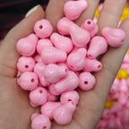 Baking Painted Pear Acrylic Beads 12-16mm Solid Colors 50pcs 4