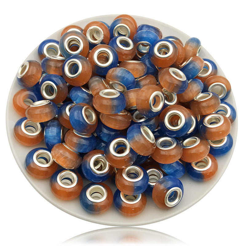Gradient Resin Spacer Beads 13mm Matte Imitation Opal 40pcs 9