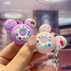 Cartoon Donut Keychain PVC Pastel Colors Big Ears Design 3