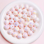 Glow Plating Round Acrylic Beads 16mm Bicolor Pastel 20pcs 4