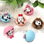 Cartoon Bamboo Basket Puppy Resin Beads 32mm 20pcs 4