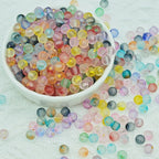 Frosted Round Glass Beads 6mm Pastel Colors with Gold Flecks 50pcs 6