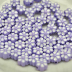 Six Petal Flower Metal Beads 7mm Dual Color Zinc Alloy 20pcs 4