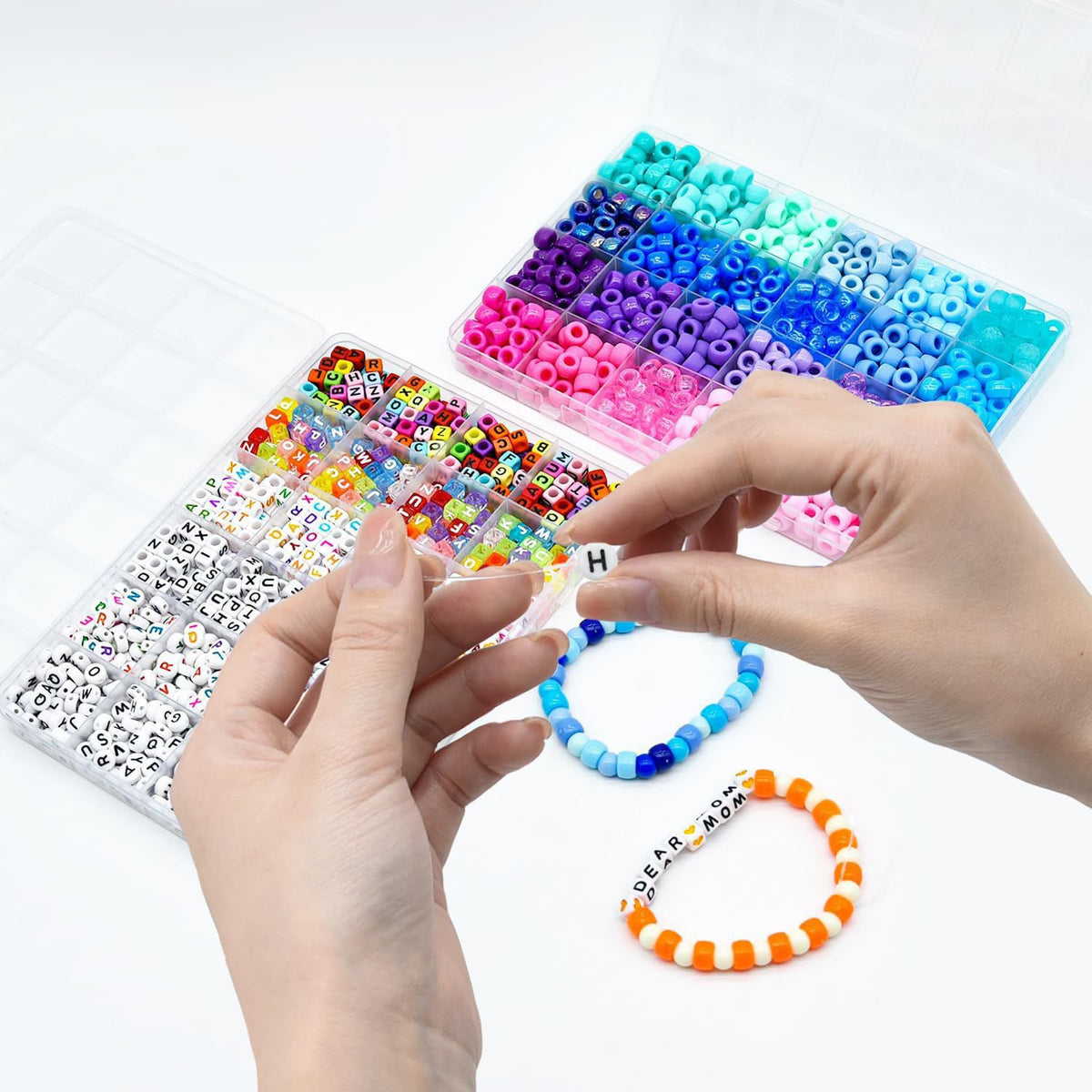 Pony Beads Acrylic 1200pcs Multicolor Letter Cube Mix 1 Box 3