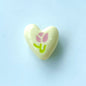 Hand Painted Heart Acrylic Beads 20mm Summer Tulip Pastel 100pcs 8