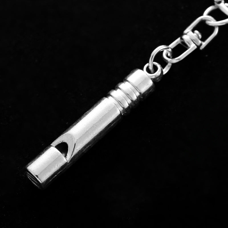 Stainless Steel Whistle Keychain Zinc Alloy Self Defense Accessory 2
