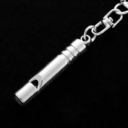 Stainless Steel Whistle Keychain Zinc Alloy Self Defense Accessory 2