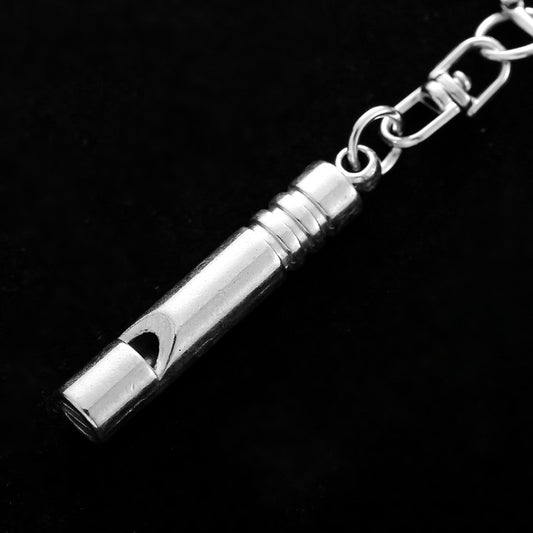Stainless Steel Whistle Keychain Zinc Alloy Self Defense Accessory 2