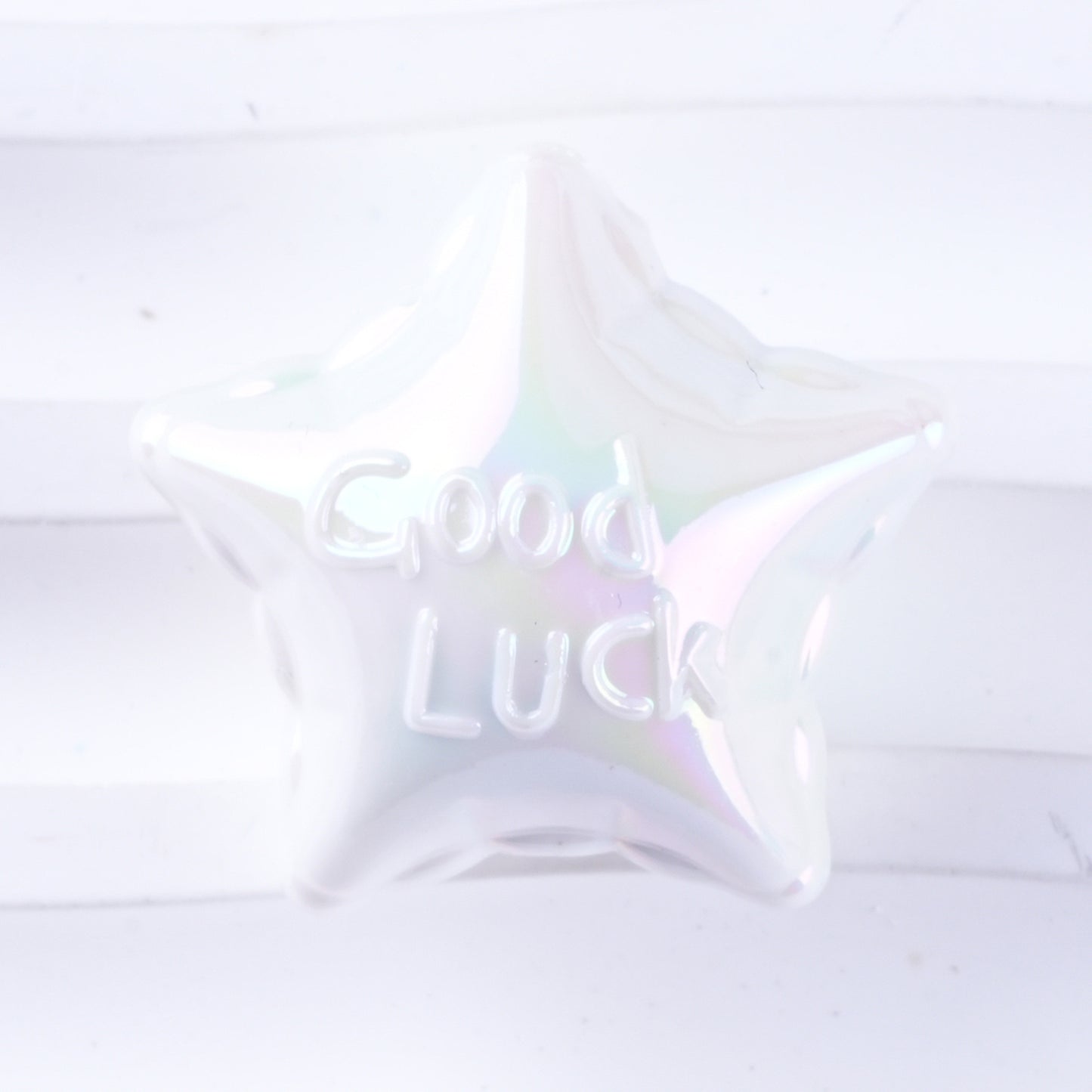 UV Plating Balloon Shaped Heart Star Acrylic Beads 25mm Glossy Pastel 50pcs 14