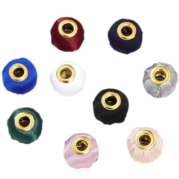Fabric Spacer Beads 15mm Silky Large Hole 100pcs 5