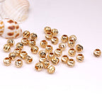 Brass Round Metal Beads 2.5-8mm Spiral Textured 100pcs 3