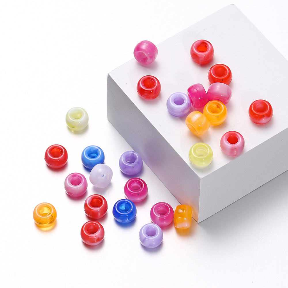Mermaid Color Pony Beads 9mm Acrylic Pearly Pastel 200pcs 2