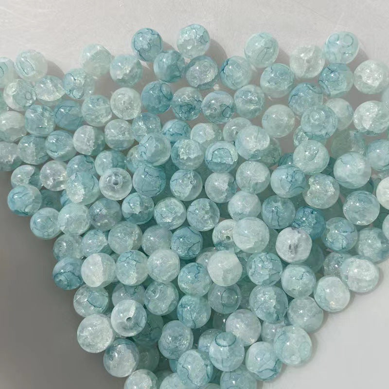 Crackle Round Glass Beads 10mm Gradient Colors with Gold Foil 60pcs 4