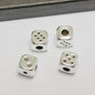 Square Metal Beads 7mm Rounded-angle Dice Gold and Silver Tone 40pcs 3
